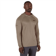 Milwaukee WORKSKIN Hooded Sun Shirt, Sandstone, Moisture-Wicking, UPF 50+ Protection, Lightweight Breathable Comfort, Long Sleeve, Size Small, M550N-S