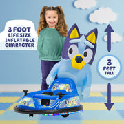 Flybar Bluey 6V ImaginAir Ride-On Bumper Car with Inflatable Character, LED Lights, Adjustable Seat Belt