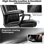 Vitesse Big and Tall Home Office Chair, Heavy-Duty 400 lb Support, Ergonomic High Back with Lumbar Cushion, Black - Easy Move