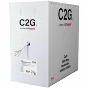 C2G Cat6 Ethernet Cable, 1000ft, White, Unshielded UTP, Riser CMR Rated, 550 MHz, Solid Conductor, TAA Compliant