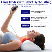 INSMART EMS Neck Massager, Portable Cervical Stretcher with Airbag Massage, Smart Heat Therapy, 9 Intensity Levels, LCD Remote Control