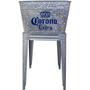 Leigh Country Corona Extra Galvanized Beverage Tub with Stand, 42 Qt Capacity, Silver, 18 x 18 x 34 in, MC 47940