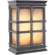 Craftmade Lighting Hand-Carved Window Pane Lighted Chime with Tea-Stained Glass Shade Black ICH1505-BK