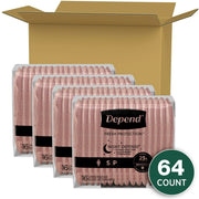 Depend 105516300 Night Defense Incontinence Underwear for Women, Adult Diapers, S, 64 Count