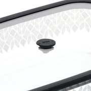 Thyme & Table 9x15 Glass Baking Dish with Tempered Glass Lid, Leaf Pattern, Oven Safe up to 560F, Easy-Grip Handles, Stain-Resistant