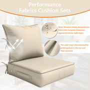 Pakunoda Outdoor Deep Seat Cushion Set, Waterproof, Fade Resistant, Navy Blue, 24in x 24in x 5in
