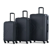 Travelhouse TH1065BK 3 Piece Luggage Set Hardshell Lightweight Suitcase with TSA Lock Spinner Wheels 20in24in28in Black