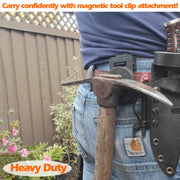 MUTUACTOR Tool Holster Belt Clip, Heavy-Duty Magnetic Tool Holder with Non-Slip Clip for Belts up to 2.04 in, Dual Locking Mechanisms, Durable Construction