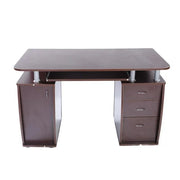 FCH Ktaxon Brown Computer PC Desk Home Office Study Writing Table 3 Drawers Bookcase, Coffee