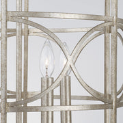 Capital Lighting Sylvia 4-Light Foyer Light Fixture, Antique Silver Finish, Adjustable Chain, 29 in H x 19 in W, 240 Watts, 542341AS