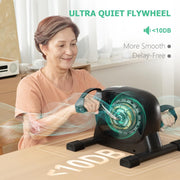 Upgo Mini Exercise Bike Under Desk Pedal Exerciser with Adjustable Resistance and LCD Display, Compact Blue