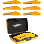 MusicNomad MN668 6 PC. Diamond Coated Electric Guitar Nut Slotting File Set - Light Strings with Storage Case, Yellow