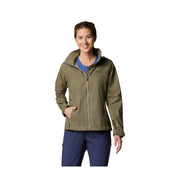 Columbia Women's Switchback IV Hooded Packable Rain Jacket, Water-Repellent Omni-Shield Fabric, Stone Green, XL, 2086711397XL