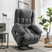JONPONY WT1026-LIGHT BROWN Massage Recliner Chair with Power Lift, Oversized-Grey
