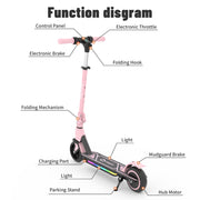 SIMATE Electric Scooter for Kids Ages 6-14, 3 Adjustable Heights, Dual Braking System, LED Display, Lighting Lamp, 130W Motor, 10mph Top Speed, 5 Mile Range, Blue