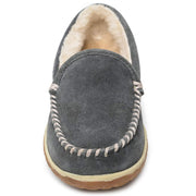 Minnetonka Tempe Moccasin Slippers, Womens Grey Suede, Wide Size 9, 40125W