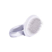 Pet Life 'Gyrater' Travel Self-Cleaning Swivel Grooming Slicker Pet Brush - WHITE ONE SIZE
