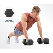 Marcy 150 lb. Rubber Hex Dumbbell Set with Rack