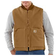 Carhartt V01 Firm Duck Relaxed-Fit Insulated Rib Collar Vest for Men - Carhartt Brown - XL