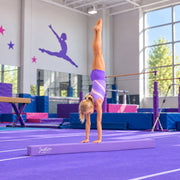 Justice 8ft Folding Gymnastics Balance Beam, High-Density EVA Core, Anti-Slip Suede Surface, Lavender, Portable Design