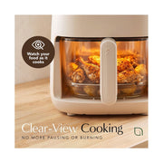 Willow Eco Series Glass Basket Air Fryer, 5 Qt, White, Digital Touchscreen with 8 Presets, 1500W High Power, Non-Toxic Glass Basket