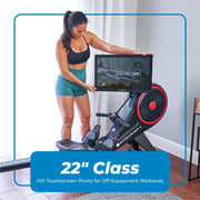 Echelon Row-S Foldable Indoor Rowing Machine with 22-Inch Rotating HD Touchscreen, Bluetooth Handlebar Resistance, 32 Magnetic Levels, Low-Impact Full-Body Workout, Black
