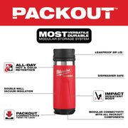 Milwaukee 48-22-8395R Packout Red 18 Oz. Insulated Bottle with Sip Lid
