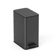 Nine Stars Step-On Bathroom Trash Can, 3 Gallon, Fingerprint-Resistant Stainless Steel, Soft-Close Lid, Pedal Operation, Black