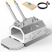 Nelyrho GY-200 Portable Blacksmith Forge Kit, Dual Burner, 30PSI Regulator, Stainless Steel, Silver