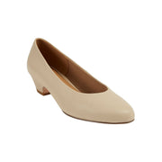 Comfortview 0016-10284 Vida Leather-Like Slip On Block Heel Pump, Bone, Medium Wide Extra Wide Widths, 1.5 in Heel, Size: 8 1/2 M