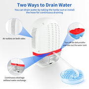 HopePow 2-Pint Dehumidifier for Small Rooms, Remote Control, LED Humidity Display, Ultra Quiet, Energy Efficient, 1000 Sq Ft Coverage, Red, 05W312