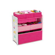 Delta Children 6 Bin Design and Store Toy Organizer, White/Pink