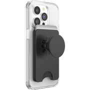 PopSockets 806922 Phone Wallet with Expanding Grip and Adapter Ring for MagSafe, Phone Card Holder, Wireless Charging Compatible, Wallet Compatible with MagSafe - Black