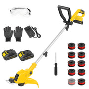CATGOOD 21V Cordless String Trimmer and Lawn Edger, 3-in-1 Electric Weed Eater with 4AH Battery, Auto Line Feed, Foldable Design, Yellow