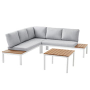 Mainstays MS2328079419003 Oakleigh 4-Piece Outdoor Chaise Sectional Set with Table, Gray