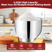 Hosaud 6.5 QT Electric Stand Mixer, 3-IN-1 Food Mixer, Red
