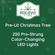 Holiday Time Madison Pine Black Artificial Christmas Tree, 6.5 ft, Pre-Lit with 250 Warm White LED Lights, SureBright Technology, 600 Hinged Branch Tips, Metal Stand