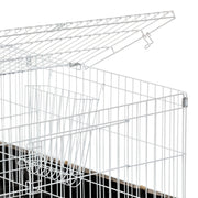 Vibrant Life Soft Sided Guinea Pig Habitat, Indoor Outdoor Canvas Bottomed Small Animal Cage, Gray White, 48.03 in x 27 in x 14.17 in