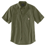 Carhartt Rugged Flex Relaxed-Fit Midweight Canvas Short-Sleeve Shirt for Men - Basil - XL
