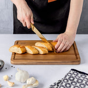 Thyme & Table Medium Acacia Wood Cutting Board with Juice Grooves and Non-Slip Feet, 10