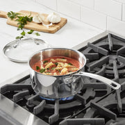 Cuisinart Advantage Pro Series 2.5 Qt Stainless Steel Saucepan with Tempered Glass Lid, Silver, 92195P-18