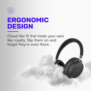 Raycon Essential Over-Ear Bluetooth Headphones, Active Noise Cancelling, Wireless, Black, 50-Hour Battery Life, RBH810-25E