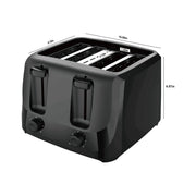 Mainstays TA5018 4-Slice Toaster with 6 Shade Settings and Removable Crumb Tray, Black