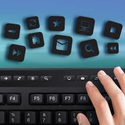 Adesso EasyTouch 445 Wired Touchpad Keyboard, Multi-OS Compatible, Black, 104-Key US Layout, Integrated Touchpad with Scroll Wheel, Multimedia and Internet Hotkeys, AKB-445UB