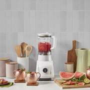 Cuisinart Hurricane Countertop Blender, 48 oz Glass Jar, 700W Motor, 5 Speeds, 6 Preset Programs, Digital Display, White, BL-200