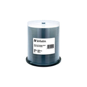 Verbatim CD-R 700MB 52X White Thermal Hub Printable Discs, 100 Pack Spindle, 95254