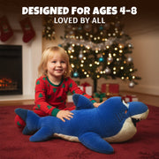 Ready to Hug Jumbo Floppy Shark Plush, Oversized 40 in Blue Stuffed Animal
