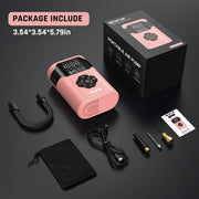 NEXPOW HY07 Tire Inflator Portable Air Compressor, 150 PSI, Dual-Screen Display, 5000mAh Battery, 4-in-1 Multifunctional Pump, Pink