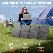SBAOH P302 Portable Power Station, 300W Output, 296Wh Lithium-Ion Battery, 13 Output Ports Including 100W USB-C PD, QC 3.0, AC Outlets, Black