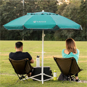AMMSUN 6.5ft Sports Beach Umbrella with UPF 50+ Sun Protection, Adjustable Tilt and Height, Steel Tripod Stand, Green, AM76008-LC